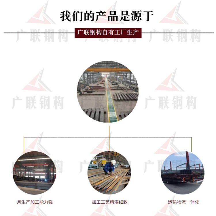 湖南广联钢结构加工厂所有产品均有广联钢构自有工厂制作完成